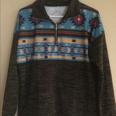 Nwot Western, Indian, Cowgirl Quarter Zip Sweater. So Cute With Boots And Turquoise Jewelry! Chinese Size Xxl I Think Fits More Like Xl. See My Other Listings For Brand New Really Cute Items. Bundle & Save! Western Pullover, Western Jackets, Country Clothes, Western Sweatshirts, Cute Items, Cute Country Outfits, Western Jacket, Cute N Country, Quarter Zip Sweater