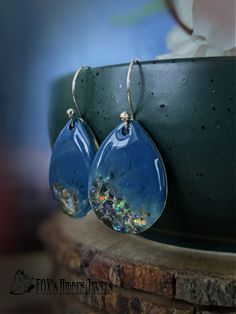 Clear Gemstones, Epoxy Resin Earrings, Earrings Prom, Prom Earrings, Teardrop Dangle Earrings, Steel Earrings, Resin Earrings, Lovely Necklace, Earrings Blue