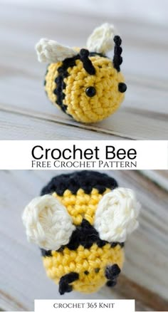 the crochet bee is made with two different colors