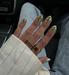 Smink Inspiration, Green Nail, Minimal Nails, Minimalist Nails, Funky Nails, Pretty Acrylic Nails, Floral Nails, Chic Nails, Short Acrylic Nails