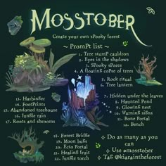 a poster with the words mosstober written on it