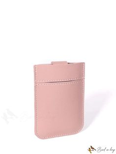 BirdinBag - Stylish Snap Button Card Holder with Chic Detailing Pink Rectangular Card Holder For Everyday Use, Rectangular Pink Card Holder For Everyday Use, Everyday Rectangular Card Holder With Snap Closure, Rectangular Card Holder With Snap Closure, Button Cards, Leather Style, Leather Fashion, Snap Button, Pu Leather