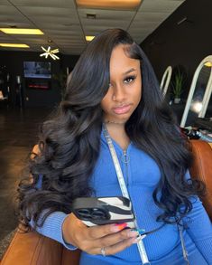 Ponytails Hairstyles, Natural Straight Hair, Weave Styles, Long Curly Wig, Hairstyle Inspo, Be Love, Hair Done, Stunning Style