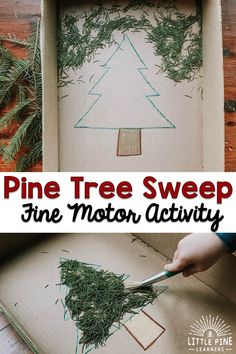 pine tree sweep fine motor activity for kids