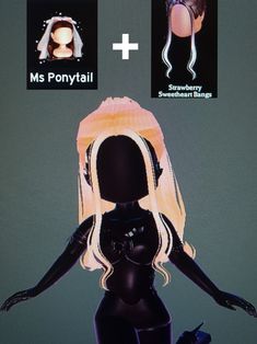 a black mannequin with long blonde hair and headphones