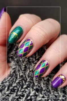 mardi gras nails designs Nails Design Simple, Nails Ideas Simple