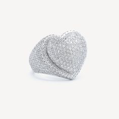 This beautiful diamond heart ring is perfect for the luxury-loving woman in your life. The sparkling diamonds are set in a 10k yellow or white gold heart, making it a uniquely romantic and special piece of jewelry. Whether you're looking for a birthday gift, anniversary present, or just something special to show how much you care, this ring is sure to please. Custom made to order - Please allow 4 - 6 weeks for shipping. @goldpresidents 10k Gold Heart Ring 💜 | Gold Presidents #jewelry #goldring Luxury Heart Cut Diamond Ring, Valentine's Day Cubic Zirconia Rings With Pave Setting, Diamond Heart Ring With Pave Setting For Valentine's Day, Diamond Heart Ring For Promise Occasions, Heart-shaped Brilliant Cut Diamond Ring, Heart Shaped Brilliant Cut Diamond Ring, Valentine's Day Diamond Heart Ring With Pave Setting, Valentine's Day Heart Cut Diamond Ring With Pave Setting, Valentine's Day Anniversary Diamond Ring With Pave Setting