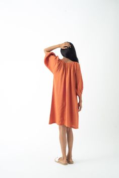 Soft Linen Button Down Midi Tictactan Orange Loose Dress, Loose & Comfortable Fit, Custom Size, Plus Size, Maternity Tunic, With Pockets - Etsy Casual Linen Mini Dress, Casual Relaxed Fit Linen Mini Dress, Casual Linen Mini Dress With Relaxed Fit, Flowy Linen Casual Dress For Daywear, Plus Size Maternity, Maternity Tunic, Loose Dress, Custom Sizing, Button Downs