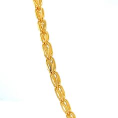 Purity Info will be here 22K Yellow Gold Weight 27.73 Gm Dimension: 22in L Product detail: Product Code: CHAI-1001165 Color: Yellow Gold Product Type: Chain Age Group: Adult Gender: Unisex Availability: In Stock Country Of Origin: India Product description: 22k Gold South Indian style handmade chain with S hook closure measuring 22 inches long and 3mm thick. qc127C1aAo4 Chennai Gold Jewelry, Traditional 22k Gold Luxury Chain Necklace, South Indian Style, Gold Filigree Earrings, Handmade Chain, S Hook, Filigree Earrings, Gold Light, Gold Filigree