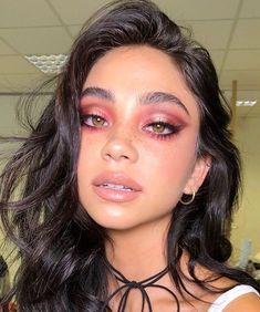 pin @yellowsunrose ༄🕊👼♡ Pink Eyeshadow Makeup, Prom Eye Makeup, Pink Eye Makeup, Prom Makeup Looks, Pink Eye, Makeup Idea