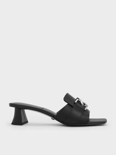 Black Gabine Leather Block Heel Mules | CHARLES & KEITH Modern Mules With Buckle Closure And High Heel, Modern High Heel Mules With Buckle Closure, Modern Mules With Buckle Closure And Open Heel, Modern Open Heel Mules With Buckle Closure, Modern Mules With Buckle Closure For Formal Occasions, Modern Formal Mules With Stacked Heel, Modern Formal Mules With Buckle Closure, Modern Stacked Heel Mules For Evening, Modern Formal Mules With Metal Feet