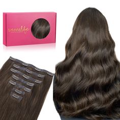 PRICES MAY VARY. 【Seamless Clip In Hair Extensions Quality Assurance】- Invisible and comfortable seamless clip in hair extensions are made with high-quality virgin human hair, silky salon professional human hair, soft like your own natural hair, no shedding, no tangling. They are made with a thin silicone-weft base that lays flat against your head and lets you feel more comfortable. A thin silicone-based weft base can create a more natural look. 【Seamless Clip In Hair Extensions Specification】- Light Dark Brown Hair, Hair Extensions 16 Inch, Seamless Clip In Hair Extensions, Dark Brown Hair Extensions, Brown Hair Extensions, Types Of Hair Extensions, Hair Extensions Clip, Extensions Clip In, Hair Silky