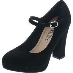 City Classified Ayden Black Nubuck Womens Pumps-Shoes 11 New Black Heels With Heel Tab And Round Toe, Black Low-top Heels For Formal Occasions, Black Suede Heels With Cushioned Footbed, Black Suede Round Toe Heels, Black Suede Heels With Round Toe, Womens Pumps, Pumps Shoes, Pump Shoes, Women's Pumps