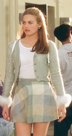 Stile Blair Waldorf, 2024 Aesthetic, 90s Inspired Outfits, Fashion 90s, Checkered Skirt, 90's Fashion