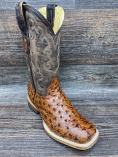 Men's Square Toe Ostrich Print Western Boot by Cowtown Square Toed Boots, Western Fits, Rodeo Boots, Ostrich Boots, Jesus Tattoo, Mens Boots Casual, Western Style Outfits, Roper Boots, Mens Cowboy