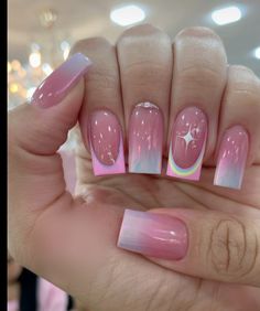 Pink Girly Nails Acrylic, French Manicure Nail Designs, Nail Art Designs Images, French Manicure Nails, Super Nails