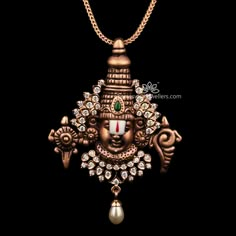 Kameswari Jewellers, Antique Necklaces Design, Gold Jewelry Outfits, Lord Balaji, Gold Mangalsutra Designs, Gold Necklace Indian Bridal Jewelry, Antique Bridal Jewelry