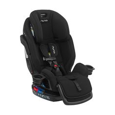 the child's car seat is shown in black