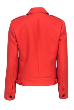 Add a pop of color to your office wardrobe with our J.Crew Collection orange wool blazer. This cropped style is made from high-quality wool for a chic and sophisticated look. Pair with pants and heels for a stylish work ensemble. Size 6 Shell 100% Wool Body lining 100% Cotton Sleeve lining 100% Polyester Covered button front Two large bust pockets Notch lapel collar Bust 38" Waist 36" Shoulder to hem 31.5" Shoulder to shoulder 15" Sleeve length 24" Classic Orange Blazer For Workwear, Classic Orange Blazer For Work, Fitted Orange Blazer For Office, Orange Fitted Blazer For Work, Tailored Orange Office Blazer, Fall Orange Blazer For Office, Formal Orange Blazer For Fall, Orange Fall Blazer For Office, Fall Orange Office Blazer