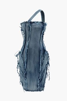 Asymmetric Frayed Denim Mini Dress Earth Tone Dress, Denim Dresses, Crop Top Dress, Frayed Denim, Denim Mini Dress, Grunge Style, Swimsuit Cover Ups, List Style, Hats For Sale