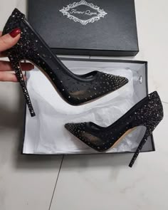 High Heel Dress, Low Heel Pumps, Fancy Shoes, Prom Shoes, Black High Heels, Dream Shoes