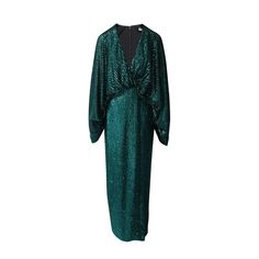 Floor-Length Gown. Cascading Sleeves. Deep V Neckline. Romantic Aesthetic. Emerald Green Hue. Metallic Sequins For Texture Shine. Made From High-Quality Polyester. Durable Comfortable To Wear. Best-Selling Dress From Elie Saabs Season. Polyester. Elegant Green Sequined Maxi Dress, Green Sequined Maxi Dress For Gala, Evening Green Sequined Maxi Dress, Green Sequin Maxi Dress For Evening, Green Sequined Floor-length Maxi Dress, Green Sequined Maxi Dress, Aesthetic Emerald Green, Elie Saab Dresses, Sequined Gown