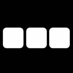 three white squares on a black background