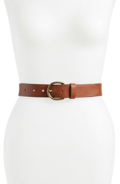 Made from luxe leather, this classic belt goes with any look. Buckle closure Leather Imported Natural Kibbe Body Type, Woman Belt, Natural Kibbe, Wrap Belt, Belt Design, Brown Leather Belt, Brown Belt, Leather Belts, Belt Size