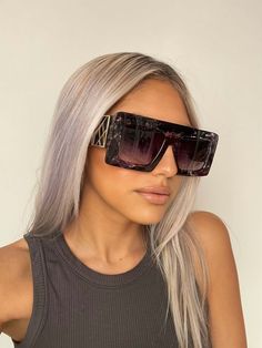 These will throw a whole look all the way together. They're unique, made with hints of purple specs. Want make a statement? These can help put a fun outfit together 💜 Thick Durable Frame Mid weight 100% UV Protection Trendy Purple Square Frame Sunglasses, Modern Purple Sunglasses For Spring, Trendy Purple Sunglasses With Square Frame, Chic Purple Sunglasses With Uva Protection, Purple Square Frame Sunglasses With Gradient Lenses, Fun Purple Summer Sunglasses, Fun Purple Tinted Sunglasses, Trendy Purple Shield Sunglasses For Summer, Fun Purple Sunglasses For Summer