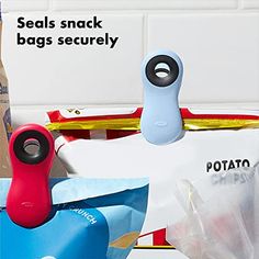 the contents of a bag are shown in this advertisement for potato chips and beans snack bags security