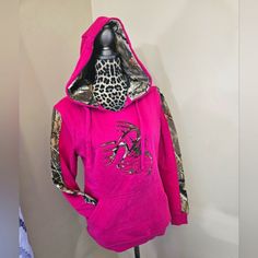 New With Tags! Super Cute Pink Hoodie Accented With Camouflage. Deer Cutout Design On Front, Hoodie Pockets And Camo-Lined Hood. True To Size, Women, Xs Gift For Christmas, Doesn't Fit My Daughter, No Return Receipt- She Would Like Posh Credit! Pink Cotton Hoodie For Outdoor, Pink Long Sleeve Sweatshirt For Outdoor, Pink Sweatshirt For Outdoor Fall Activities, Pink Winter Outdoor Sweatshirt, Winter Outdoor Pink Sweatshirt, Pink Hooded Top With Kangaroo Pocket, Pink Cotton Top For Outdoor, Deer Cutout, Cute Pink Hoodie