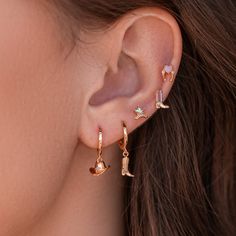 Western Jewelry Gold, Western Piercings, Western Symbols, Cowboy Boot Earrings, Cowboy Jewelry, Cowgirl Earrings, Multiple Ear Piercings, Western Earrings, Stud Set