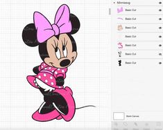 an image of minnie mouse with pink bow on her head