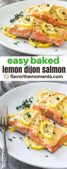 this easy baked lemon dijond salmon is the perfect dinner for two