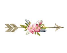 an arrow with flowers and arrows on it