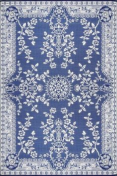 a blue and white bandanna with an intricate design