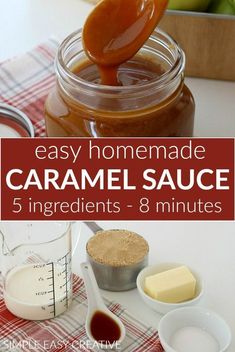 Homemade Caramel Sauce :: 5 ingredients   ready in less than 10 minutes! Perfect Caramel Sauce for Apples! This Easy Caramel Sauce Recipe will be your next go to recipe! I promise!! #caramelapples #homemadecaramelsauce #easycaramelsaucerecipe #fallbaking Caramel Sauce For Apples, Soft Caramels Recipe, Caramel Apple Sauce, Easy Caramel Sauce, Caramel Sauce Recipe, Easy Caramel, Caramel Recipes Sauce, Homemade Caramel Sauce, Soft Caramel