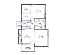 the floor plan for a two bedroom house