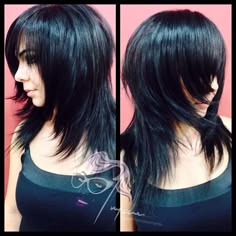 Layered Side Part Hair, Layers With Side Part, Layered Side Part, Cute Hair Dye, Emo Haircut, Side Part Hair, Emo Haircuts, Trendy We Fryzurach, Color Block Hair