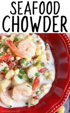 this seafood chowder is loaded with shrimp and corn