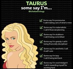 a woman's profile with the caption taurus some say i'm