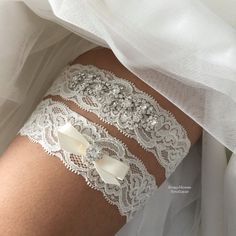 Bridal Garter-Wedding Garter-Rhinestone by RoseybloomBoutique Crystal Garter, Bride Garter, Lace Garter Set, Bridal Garters Set, Ship Wedding, Wedding Garter Set, Marrying My Best Friend, Lace Garter, Bridal Garter