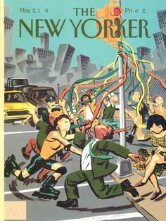 the new yorker magazine cover with an image of some people dancing in the street