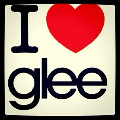 an i love glee sticker on a white background