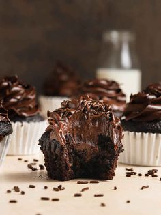 These chocolate cupcakes are the BEST! They are super moist, made from scratch, and are packed with rich chocolate flavor. Take them over the top with the optional creamy chocolate ganache center! Use the incredibly silky chocolate frosting included in the recipe, or change up the frosting for different seasons or occasions; there are many options linked below!