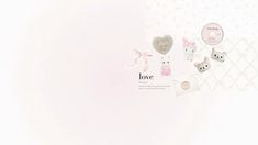 a white wall with pink and grey decorations on it's side, along with the words love