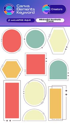 an image of the cut out template for paper crafts with different shapes and colors on it