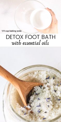 This detoxifying foot bath recipe makes for the ultimate relaxing evening! The perfect DIY foot soak. Add baking soda, Epsom salts, sea salt, essential oils Herbal Foot Soak Recipe, Posh Recipes, Craft Mirror, Diy Foot Soak, Foot Soak Recipe, Foot Soaks, Bath Recipes