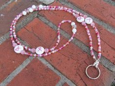 Eye Round, Lanyard Necklace, Badge Lanyard, Beaded Lanyard, Special Occasion Jewelry, Rosé Heart, Beaded Lanyards, Cats Eye, Beading Wire