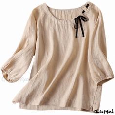 4 Simple Top For Casual Gatherings In Spring, Simple Solid Color Tops For Spring, Linen Solid Color Tops For Fall, Solid Color Linen Tops For Fall, Solid Linen Top For Fall, Casual Beige Blouse For Gatherings, Simple Relaxed Fit Blouse For Spring, Simple Spring Tops For Work, Fancy Top Design